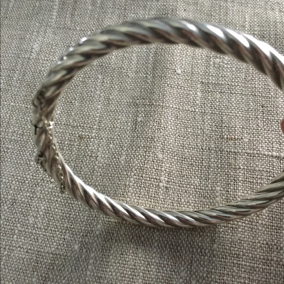 EUC Sterling Silver Hinged Cable Bangle Bracelet - Picture 5 of 7